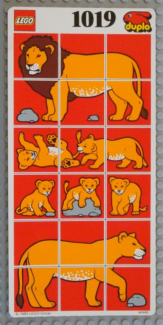 Paper Duplo Mosaic Picture Puzzle Key Card from Set 1019 - Lion (197002)