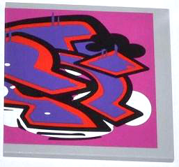 Tile 6 x 6 with Bottom Tubes with Graffiti Tag Pattern Model Left Side (Sticker) - Set 79104
