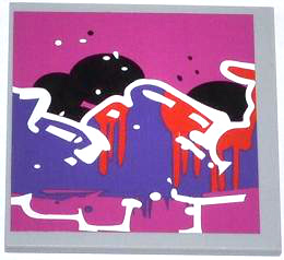 Tile 6 x 6 with Bottom Tubes with Graffiti Tag Pattern Model Right Side (Sticker) - Set 79104