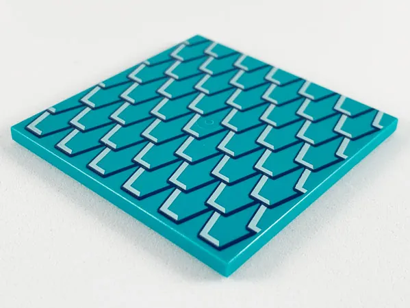 Tile 6 x 6 with Bottom Tubes, Textured Surface with Black and White Roof Shingle Outlines Pattern