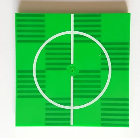 Tile 6 x 6 with Bottom Tubes, Textured Surface with Soccer (Football) Pitch Center Circle Pattern