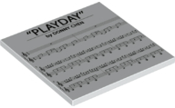 Tile 6 x 6 with Bottom Tubes with 'PLAYDAY', 'by DONNY CHEN' and Music Notes Pattern
