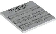 Tile 6 x 6 with Bottom Tubes, Textured Surface with 'PLAYDAY', 'by DONNY CHEN' and Music Notes Pattern