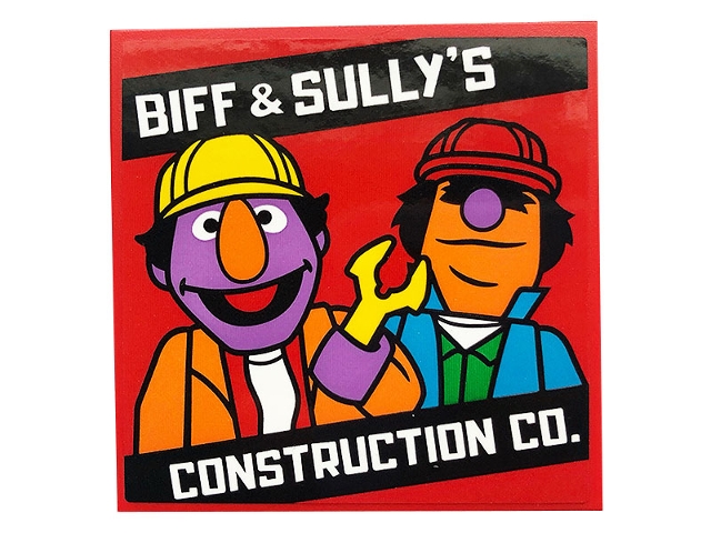 Tile 6 x 6 with Bottom Tubes with 'BIFF & SULLY'S CONSTRUCTION CO.' Pattern (Sticker) - Set 21324