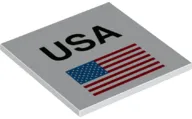 Tile 6 x 6 with Bottom Tubes, Textured Surface with 'USA' and United States of America Flag Pattern