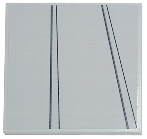 Tile 6 x 6 with Bottom Tubes with Dark Bluish Gray Diagonal Panel Lines Pattern Model Right Side (Sticker) - Set 75367