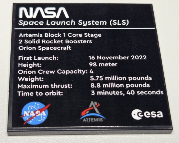 Tile 6 x 6 with Bottom Tubes with NASA Space Launch System (SLS) Pattern (Sticker) - Set 10341