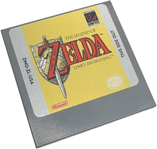 Tile 6 x 6 with Bottom Tubes with 'THE LEGEND OF ZELDA LINK'S AWAKENING' Nintendo Game Boy Game Pak Cartridge Pattern (Sticker) - Set 72046