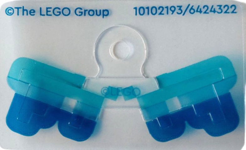 Plastic Wings with Pixelated Medium Azure, Dark Azure and Blue Stripes Pattern