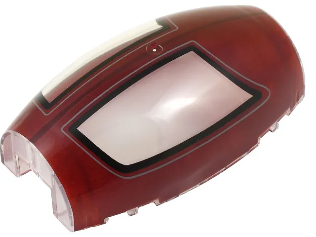 Windscreen 10 x 6 x 3 Bubble Canopy Double Tapered with Square Front Cutout with Dark Red, Black and Light Bluish Gray Republic Gunship Dual Cockpit Frame Pattern