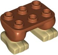 Legs with Plate Round 2 x 3 with Molded Tan Feet Pattern