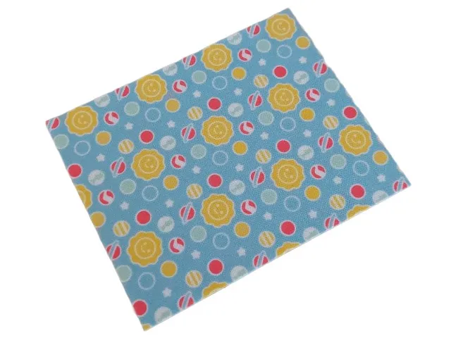 Duplo, Cloth Blanket 8 x 10 cm with Sun, Planets and Stars on Medium Blue Background Pattern