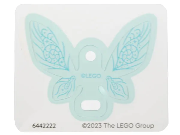 Plastic Wings Fairy / Butterfly Shape with Medium Azure Veins / Lines and Spirals on Light Aqua Background Pattern