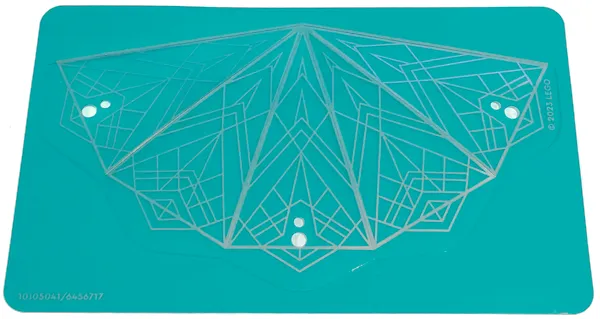 Plastic Dark Turquoise Conical Roof with Silver Geometric Triangles Pattern