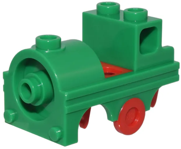 Minifigure Costume Train with Molded Red Wheel Holders and Trolley Wheel Pattern