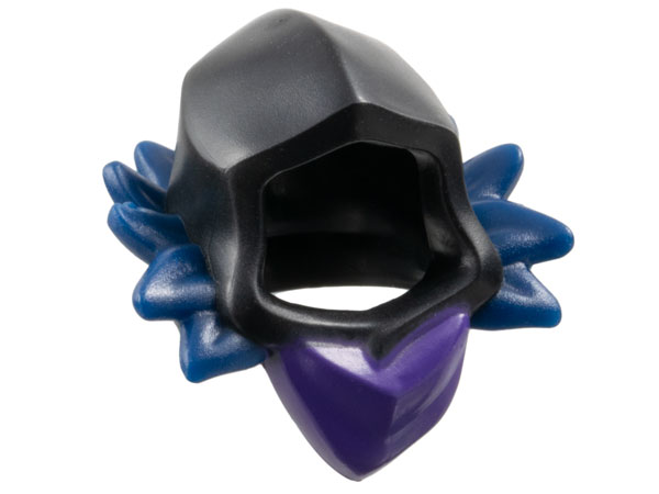 Minifigure, Headgear Hood with Molded Dark Blue Spiked Collar and Printed Dark Purple Scarf Pattern