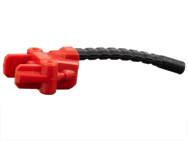 Minifigure, Utensil Powerlifter Assisted Lifting Arm with Molded Flexible Rubber Black Conduit Pattern