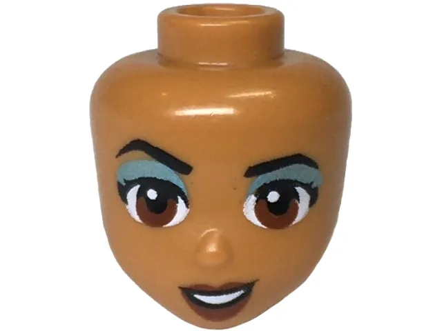 Mini Doll, Head Friends with Black Eyebrows, Reddish Brown Eyes and Lips, Metallic Light Blue Eye Shadow, Open Mouth Pattern