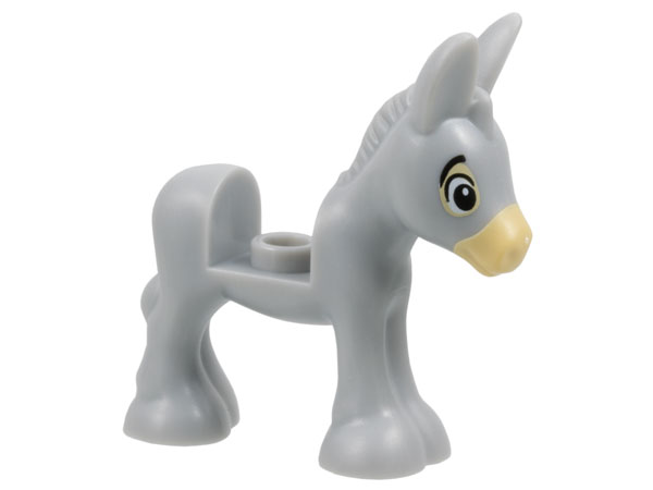 Donkey, Baby with Black Eyes, Eyebrows, and Tan Muzzle Pattern (Encanto Baby Donkey)