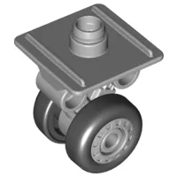 Duplo Airplane Landing Gear with Two Wheels and Pin on Top with Groove