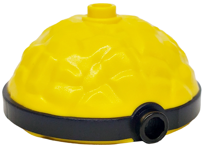 Minifigure, Head, Modified Minion, Extra Wide Textured with Molded Black Single Lens Goggles Pattern