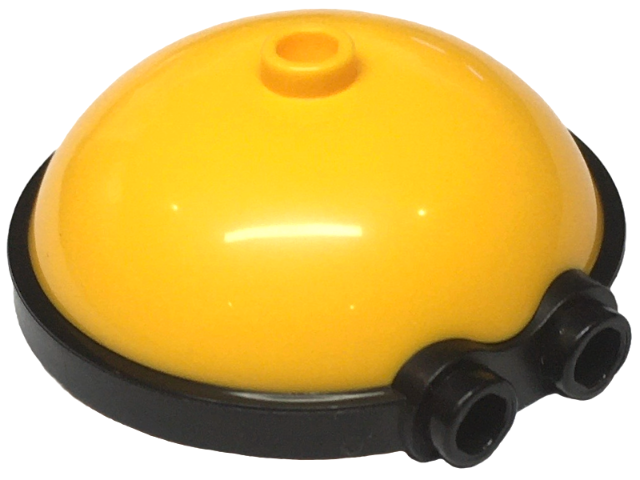 Minifigure, Head, Modified Minion, Extra Wide with Molded Black Goggles Pattern