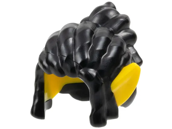 Minifigure, Hair Long Side Bangs, Bun with Molded Yellow Elf Ears Pattern