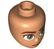 Mini Doll, Head Friends with Reddish Brown Eyebrows, Dark Tan Eyes, Medium Brown Lips and Closed Mouth Smile Pattern