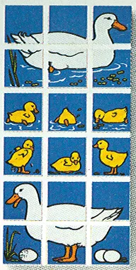 Paper Duplo Mosaic Picture Puzzle Key Card from Set 1078 - Duck