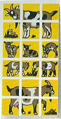 Paper Duplo Mosaic Picture Puzzle Key Card from Set 1078 - Goat