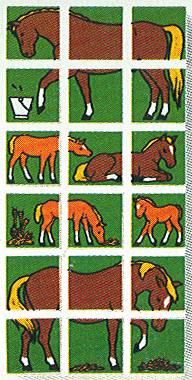 Paper Duplo Mosaic Picture Puzzle Key Card from Set 1078 - Horse