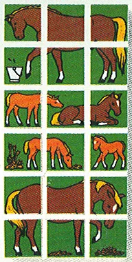 Paper Duplo Mosaic Picture Puzzle Key Card from Set 1078 - Horse
