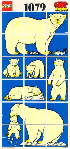 Paper Duplo Mosaic Picture Puzzle Key Card from Set 1079 - Polar Bear (197821)