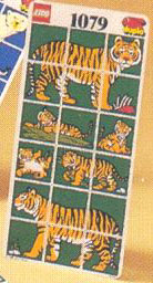 Paper Duplo Mosaic Picture Puzzle Key Card from Set 1079 - Tiger