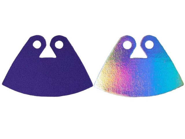 Minifigure Cape Cloth, Short, Triangle Neck Cut with Dark Purple and Silver Holographic Sides