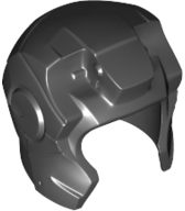 Minifigure, Headgear Helmet Space with Open Face and Top Hinge, with Angular Cheeks  (Iron Man)