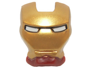 Minifigure, Visor Top Hinge with Gold Face Shield and White Eyes Pattern