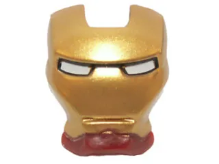Minifigure, Visor Top Hinge with Gold Face Shield and White Eyes Pattern