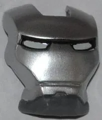 Minifigure, Visor Top Hinge with Silver Face Shield and White Eyes Pattern