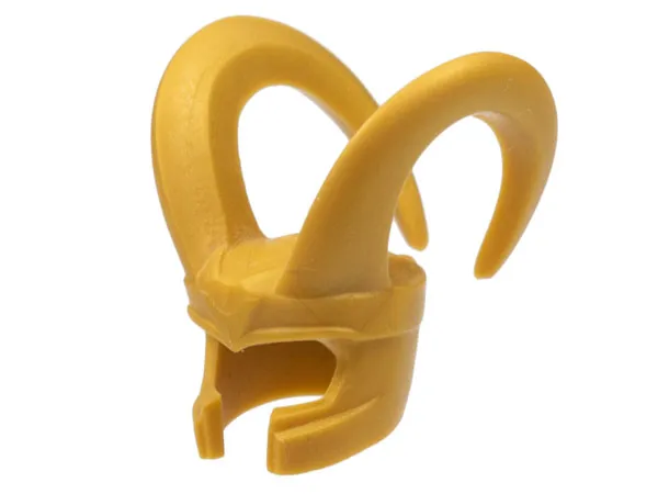 Minifigure, Headgear Helmet with Large Curved Horns - Flexible Rubber