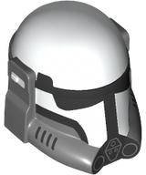 Minifigure, Headgear Helmet SW Imperial Commando with Molded Dark Bluish Gray Breathing Apparatus and Printed Black Visor and Markings Pattern