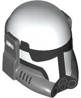 Minifigure, Headgear Helmet SW Imperial Commando with Molded Dark Bluish Gray Breathing Apparatus and Printed Black Visor and Markings Pattern