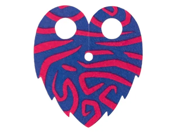 Minifigure Cape Cloth, Jagged Teardrop with Blue Tribal Stripes Pattern - Traditional Starched Fabric