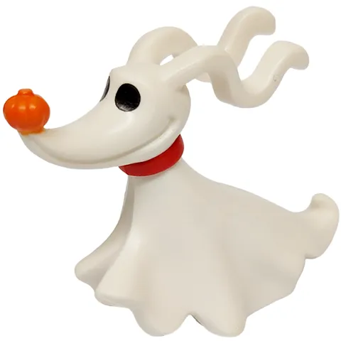 Dog, Disney with Molded Red Collar and Printed Black Eyes and Orange Pumpkin Nose Pattern (Zero)