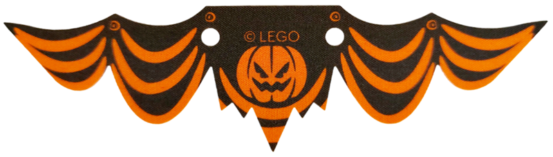 Cloth Banner Flag with Pumpkin Jack O' Lantern and Black Gathers Pattern