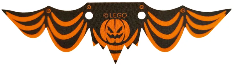 Cloth Banner Flag with Pumpkin Jack O' Lantern and Black Gathers Pattern