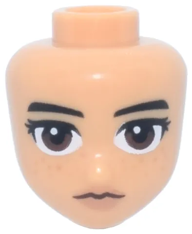 Mini Doll, Head Friends with Black Eyebrows and Eyelashes, Dark Brown Eyes, Medium Nougat Freckles and Nougat Lips Pattern