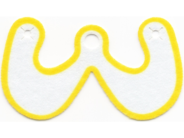 Minifigure Cape Cloth, Curved with Hand Holes, Round Around Neck Hole with Yellow Border Pattern - Spongy Stretchable Fabric