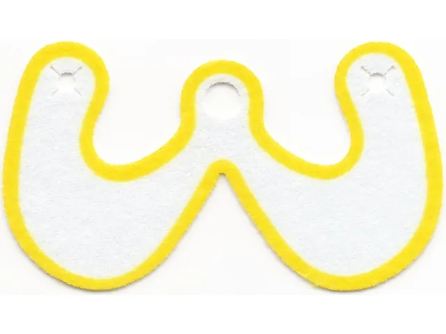 Minifigure Cape Cloth, Curved with Hand Holes, Round Around Neck Hole with Yellow Border Pattern - Spongy Stretchable Fabric