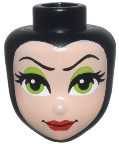 Mini Doll, Head Friends with Balaclava and Light Nougat Face with Thin Eyebrows, Lime Eyes and Eye Shadow, and Red Lips Pattern
